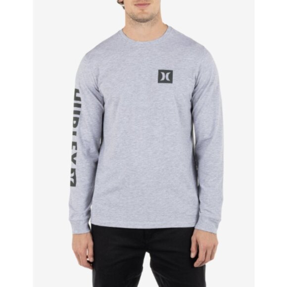 Hurley Men's Icon Tee Long Sleeve T-Shirt, Grey Heather, NWT - Picture 3 of 4